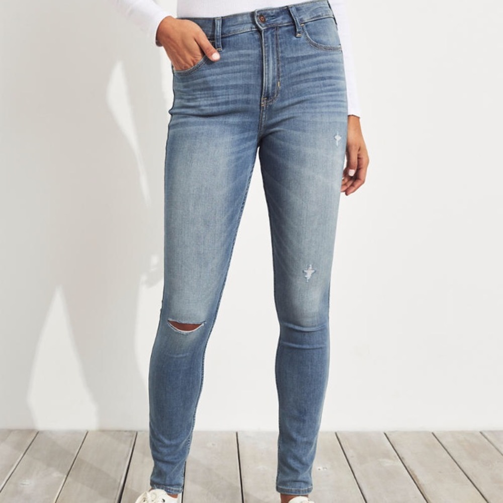 Hollister High-Rise Skinny Distressed Jeans